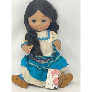 1980s JESSICA MAGNON LITTLE MEXICAN GIRL DOLL FRECKLES JOINTED POSABLE VINYL 12"